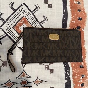 Michael Kors Dark Brown Monogram Wristlet